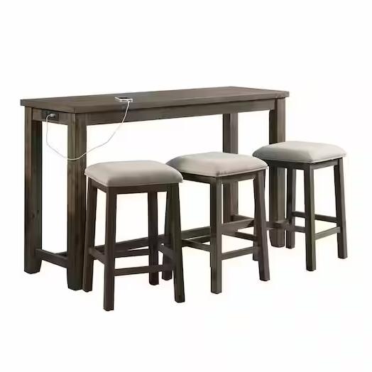 Stanford Multipurpose Gray Bar Table Set