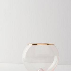 Gilded Rim Stemless Glass