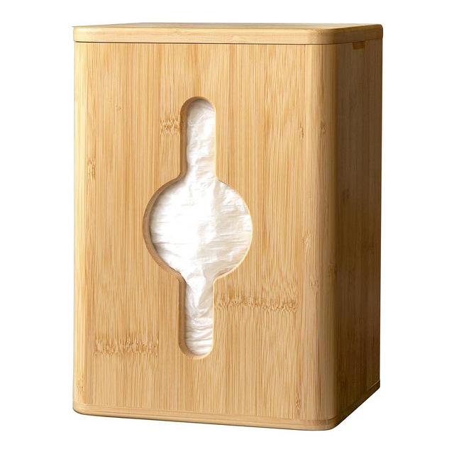 Simluxe Large Bamboo Trash Bag Holder – Wall Mounted & Stackable Garbage Bag Holder Dispenser for Kitchen & Pantry | Costco Trash Bags Compatible | Durable & Effortlessly Organized