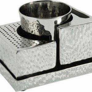 Havdalah Set For Braided Candle + Spice Box Holder - Yair Emanuel Judaica