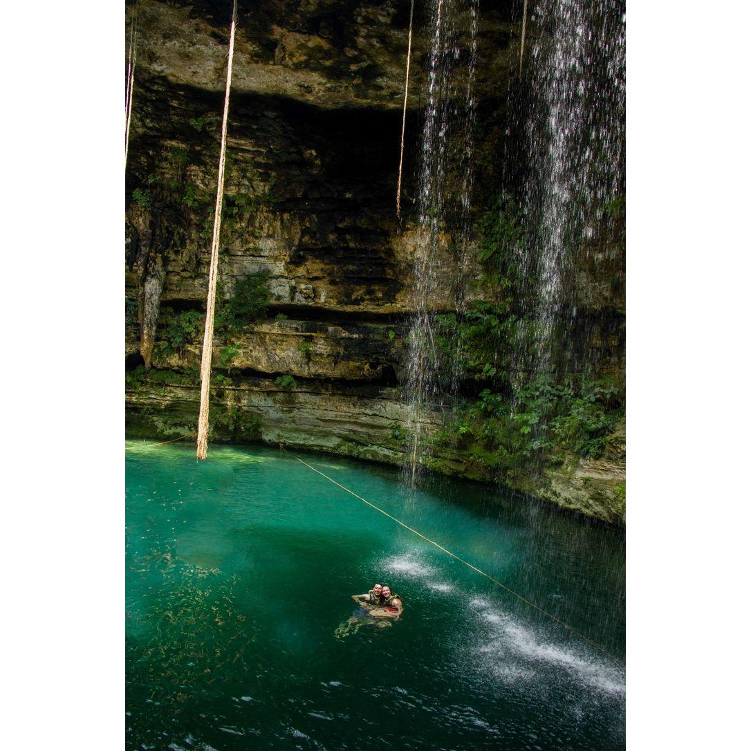 Swimming in a cenote in Mexico, 2022