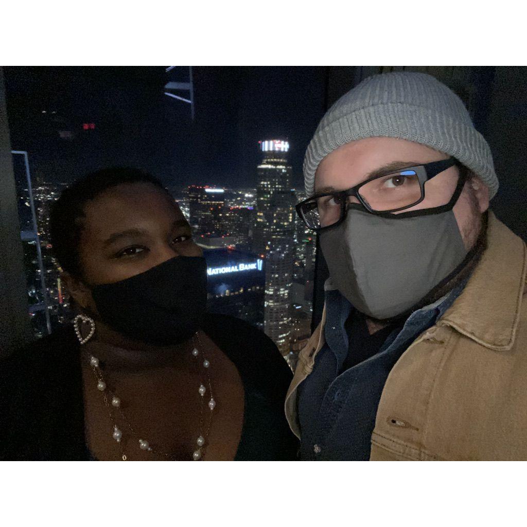 We were flying high as we celebrated our 3rd anniversary in Los Angeles on the second tallest building in the city!