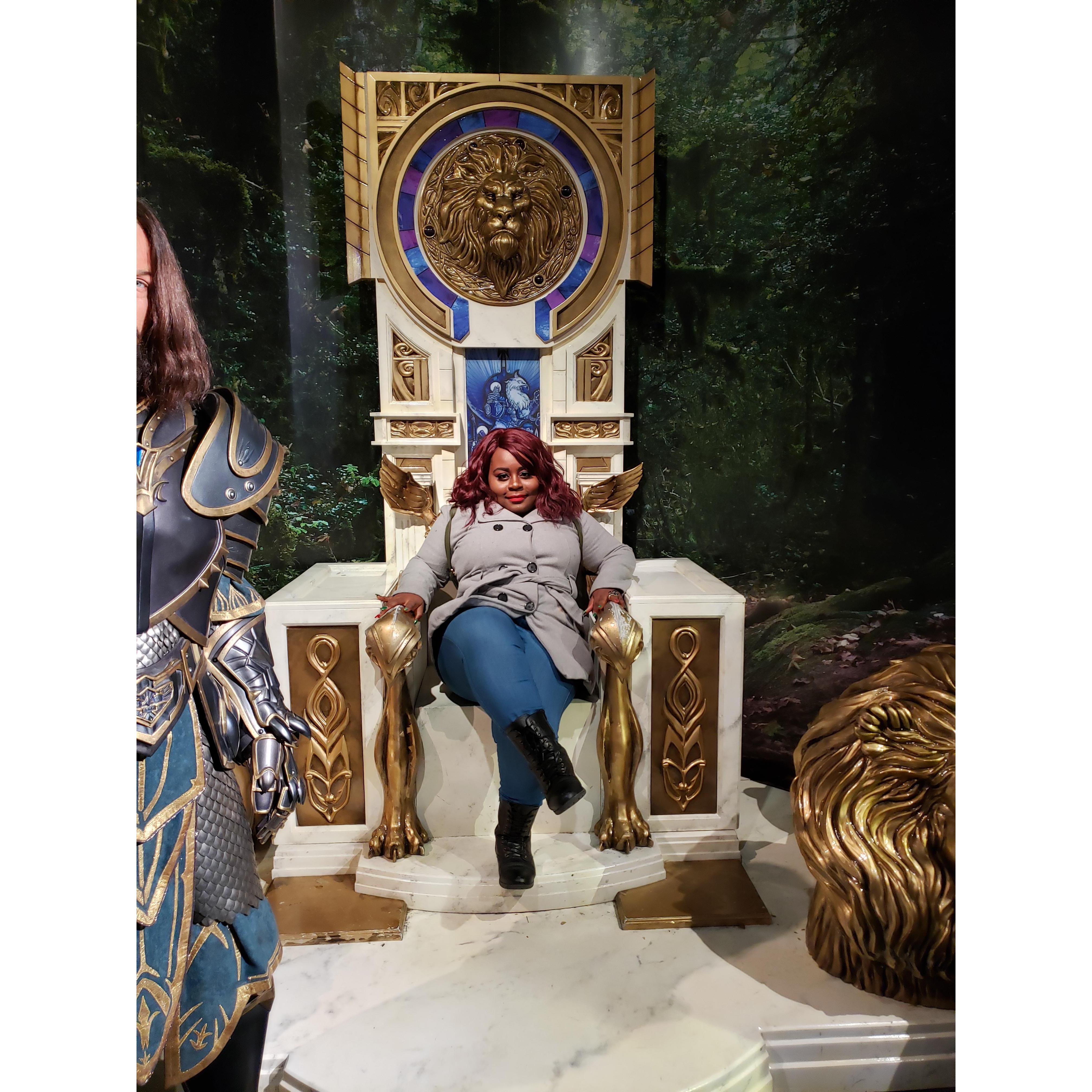 Bridesmaid: Queen Aliza on her throne