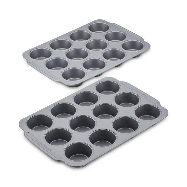 Farberware Nonstick Bakeware Double Batch Muffin and Cupcake Pan Set, 2-Piece