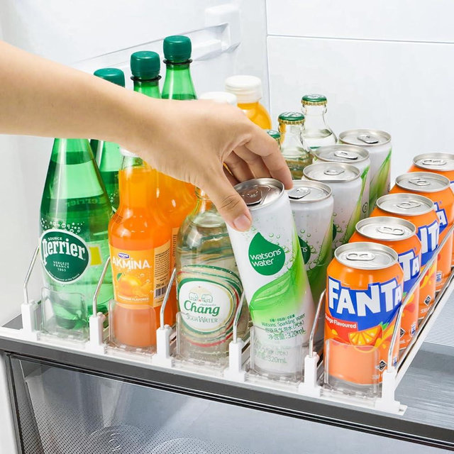 GlintFy Drink Organizer for Fridge,Soda Can Dispenser for Refrigerator,Upgraded 5 Row Fridge Drink Organize,Drink Pusher for Fridge,Automatic Refrigerator Drink Organize for Fridge Holds up to 25 Cans