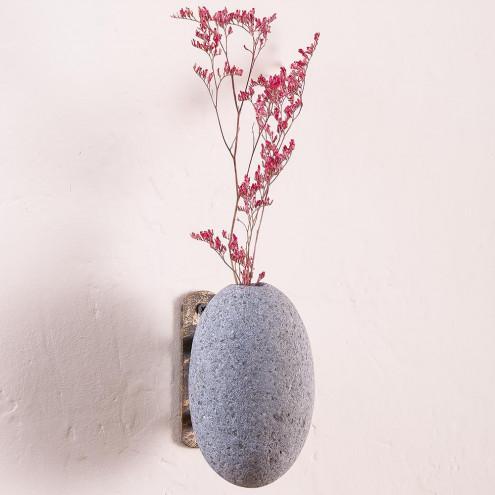 Mounted River Stone Bud Vase