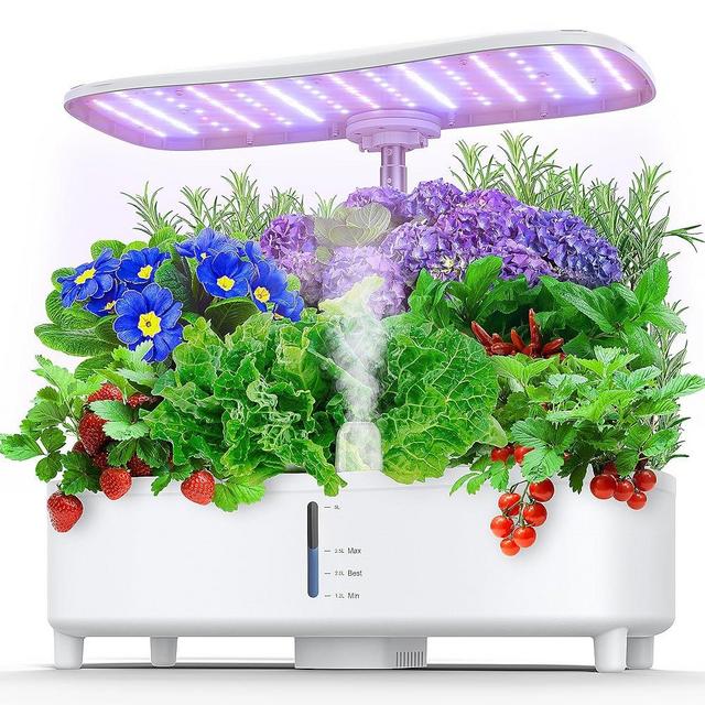Hydroponics Growing System Kit 15 Pods Misting Herb Garden Indoor Garden Indoor Gardening System 5L Water Capacity 48W Grow Light with Adjustable Height Birthday Gifts for Women Mothers Day Gifts