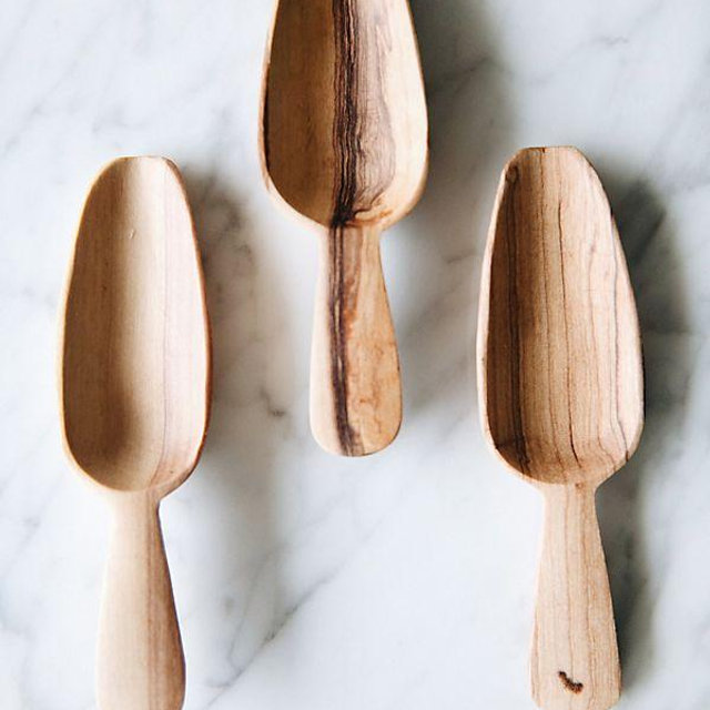 Connected Goods Wild Olive Wood Bin Scoop Set