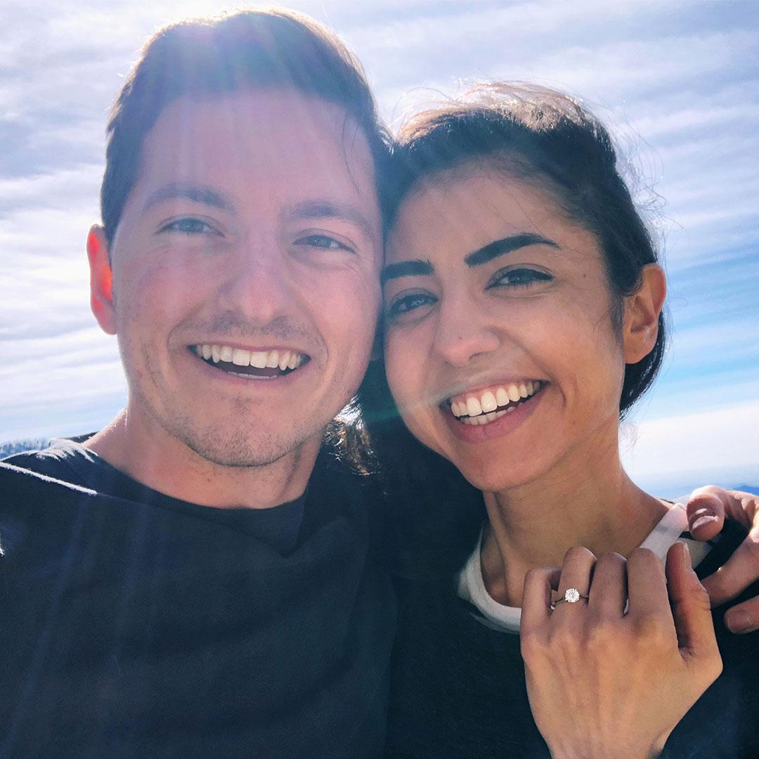 The first picture of us after getting engaged | Angeles National Forrest