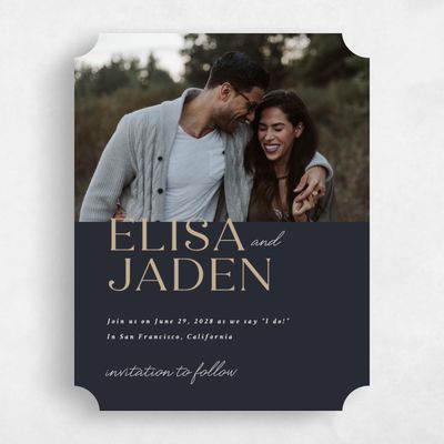 Black Ticket Wedding Save the Date - Hippley Photo