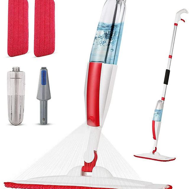 Mops for Floor Cleaning Wet Spray Mop with a Refillable Spray Bottle and 2 Washable Microfiber Pads Home or Commercial Use Dry Wet Flat Mop for Hardwood Laminate Wood Ceramic