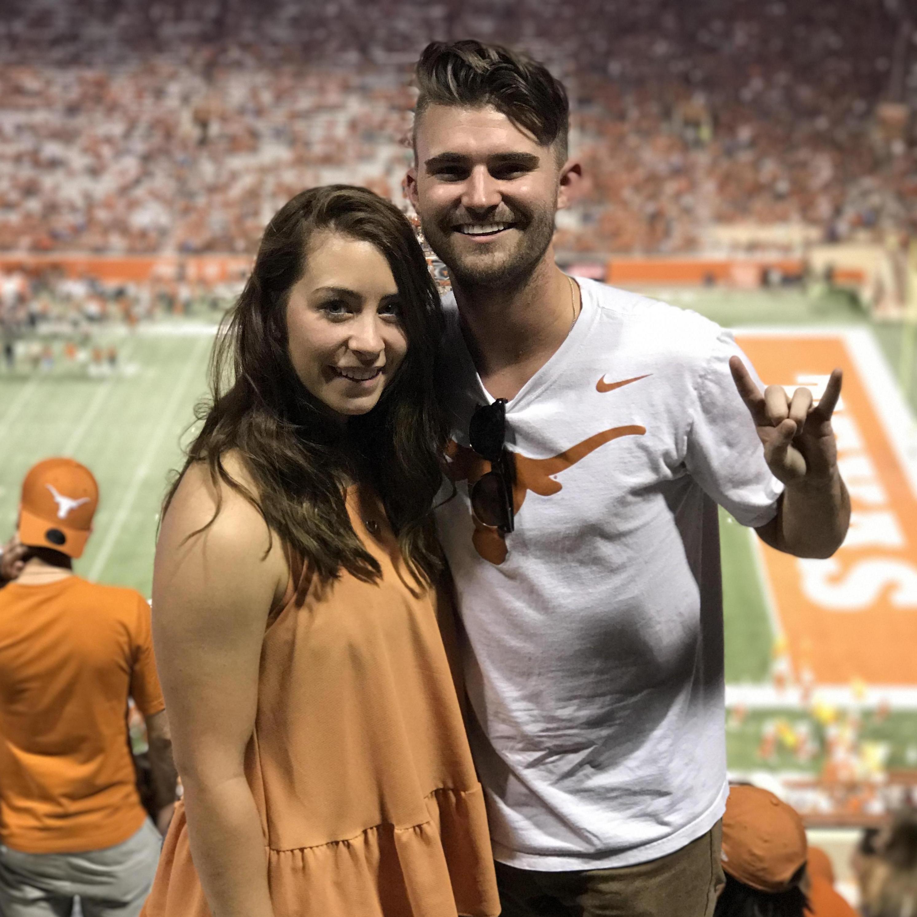 Our first football game together, of course his favorite, the Longhorns.