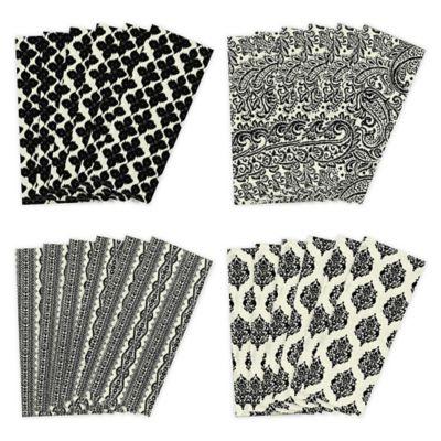 Elrene Everyday Casual Assorted Napkins in Black (Set of 24)