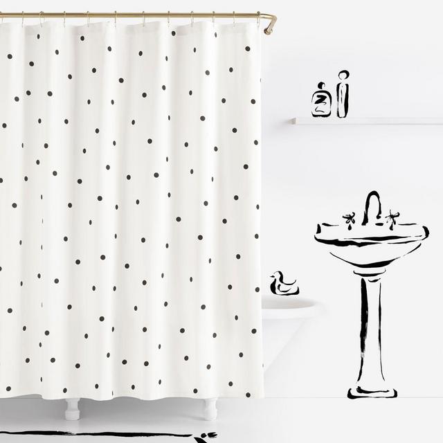 kate spade new york Deco Dot Shower Curtains in White