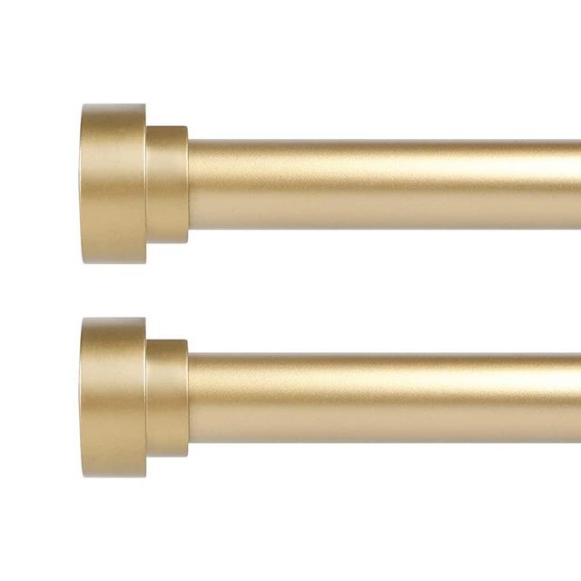 Gold Curtain Rods for Windows 28 to 48 Inch(2.3-4Ft)2 Pack,1 Inch Diameter Heavy Duty Curtain Rods,Ceiling & Wall Mount Window Rods Set, Modern Telescoping Drapery Rods for Indoor&Outdoor
