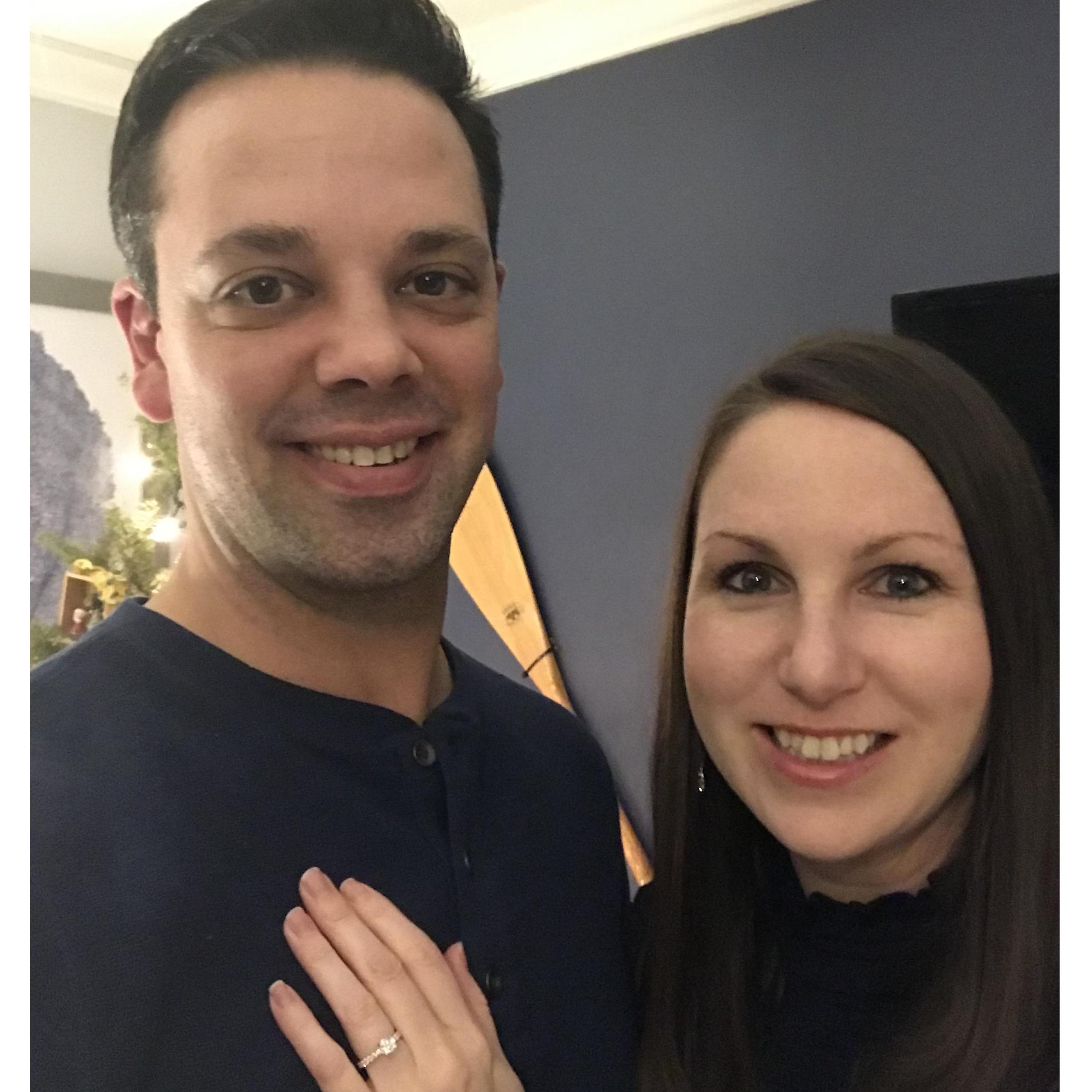The night of our engagement on New Years Eve. The ball dropped and he dropped to one knee!