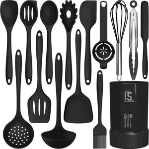 Silicone Cooking Utensils Set - Black