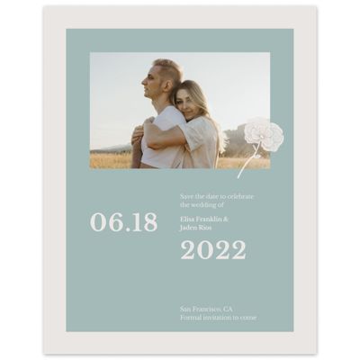 Vintage Blue Wedding Digital Save the Date - Catania Portrait