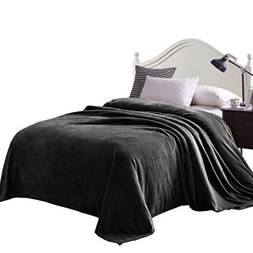 Exclusivo Mezcla Super Soft King Size Flannel Fleece Blanket as Bed Cover/Bedspread/Coverlet(90" x 104", Grey) - Plush, Lightweight, Warm and Cozy