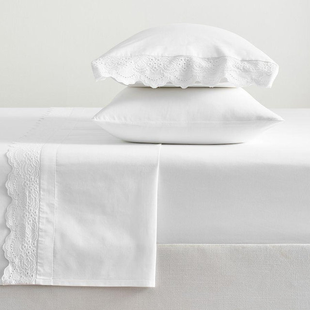 Eyelet Sheet Set, White, King