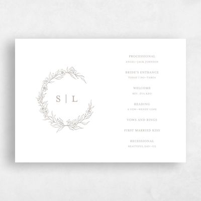 Grey Simple Wedding Program - Goundry Letterpress