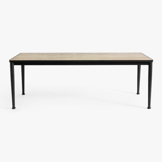Ellis Metal Rectangular 86" Outdoor Dining Table, Forged Iron