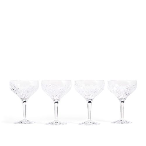 Barwell Cut Crystal Champagne Coupe, Set of Four