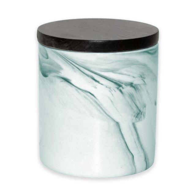 Artisanal Kitchen Supply® Coupe Marbleized 20 oz. Canister with Wood Lid in Teal
