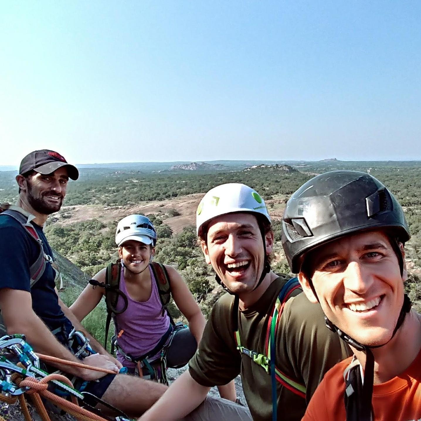 2017: Climbing up the back side of Enchanted Rock with Simon and Dylan