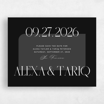 Black Wedding Save the Date - Seibel Landscape