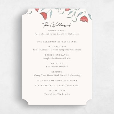 Red Ticket Wedding Program - Sinfonia