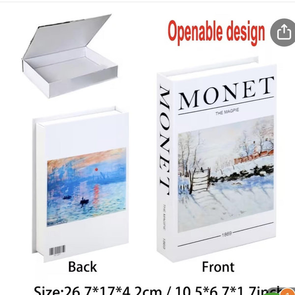 decorative open magnetic storage box rectangular book shaped - Temu