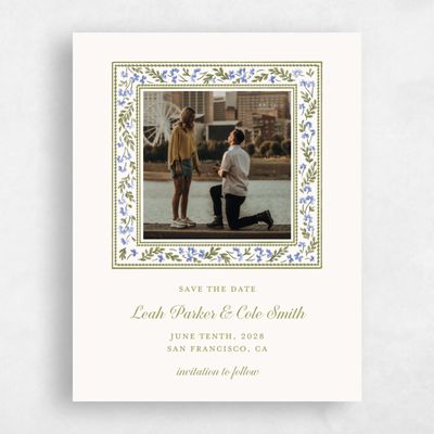 Beige Photo Wedding Save the Date - Pervenche Photo