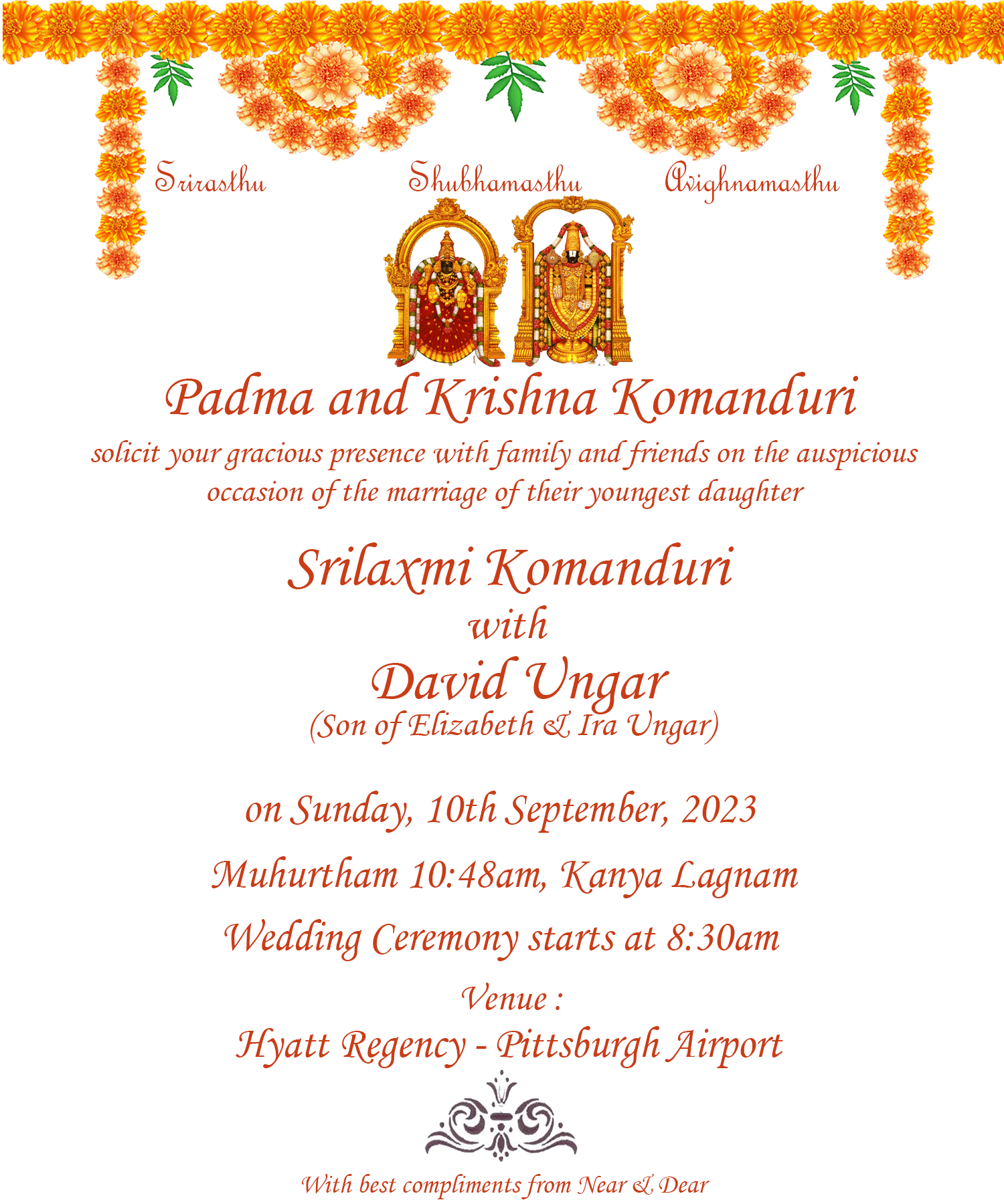 The Wedding Website of David Ungar and Srilaxmi Komanduri