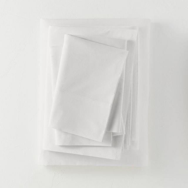 Washed Supima Percale Solid Sheet Set - Casaluna™ - White King