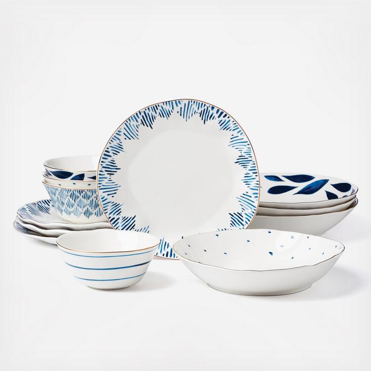 Lenox, Blue Bay 12-Piece Dinnerware Set, Service for 4 | Zola