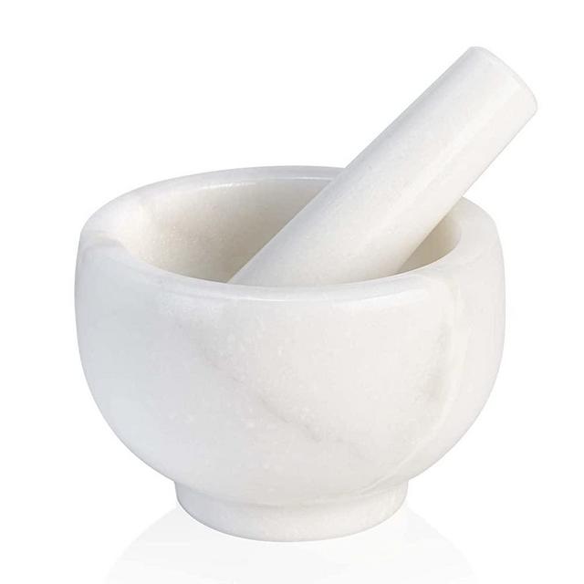 Koville Luxury Namibia Africa Marble Mortar and Pestle Set, Grinder Bowl for Guacamole, Salsa, Pill Crusher, Spice, Herb, Garlic, Nut, Heavy Duty Grinder for Kitchen(Namib Fantasy)