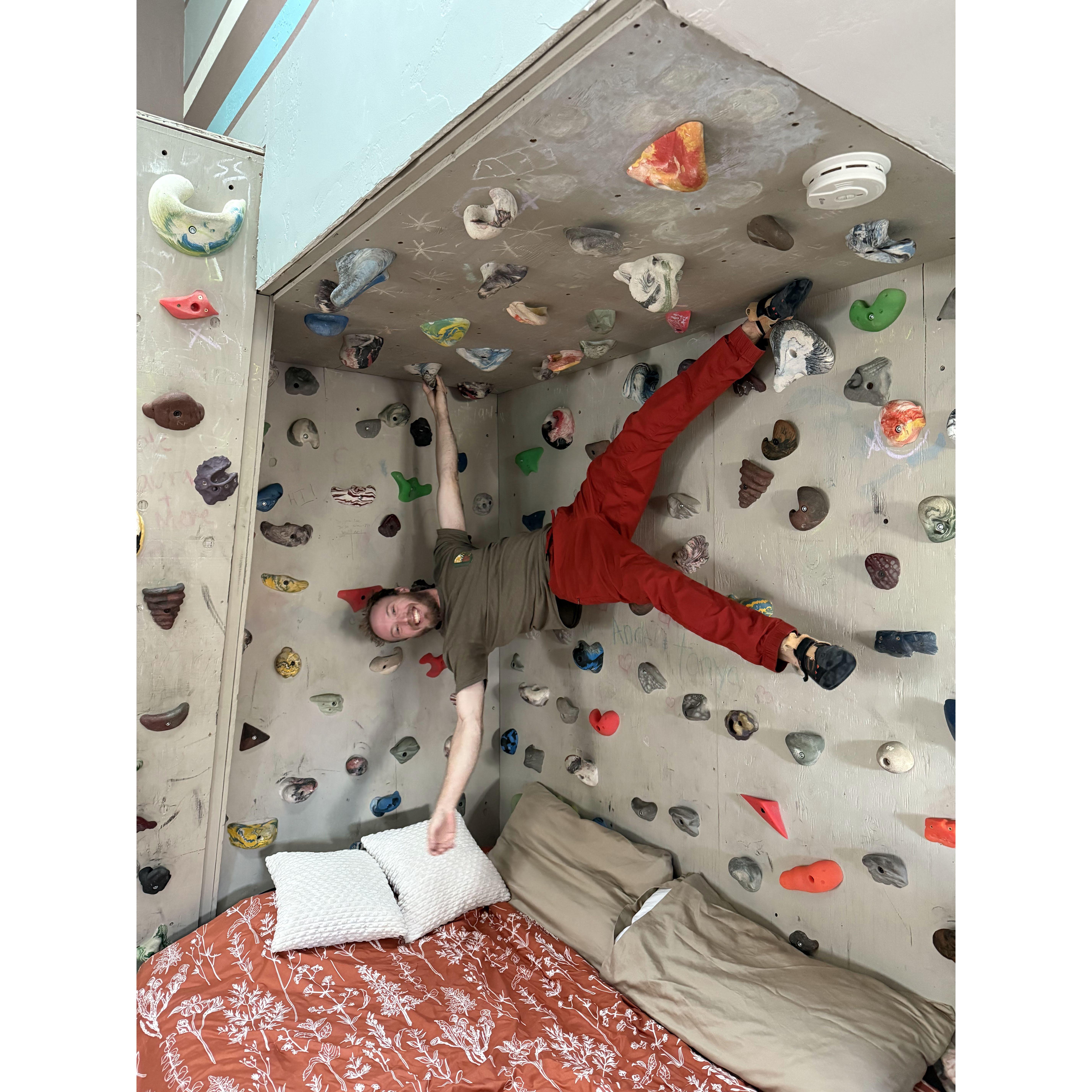 Jan 18: This climbing wall is way too much fun