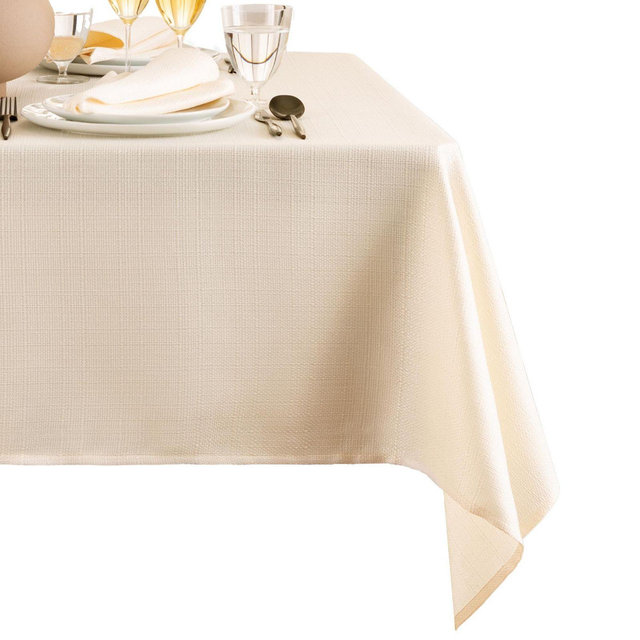 Elrene Home Fashions Laurel Solid Texture Water and Stain Resistant Tablecloth, 52" x 52"
