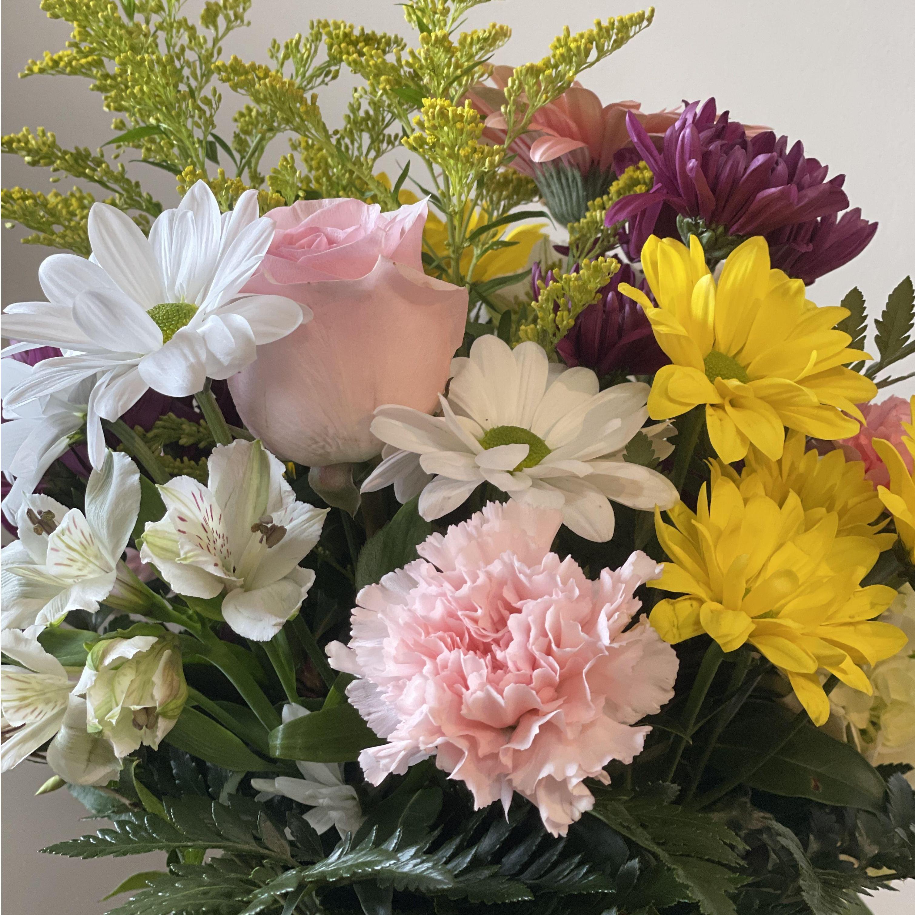 Cal's first flowers from Garrett :)