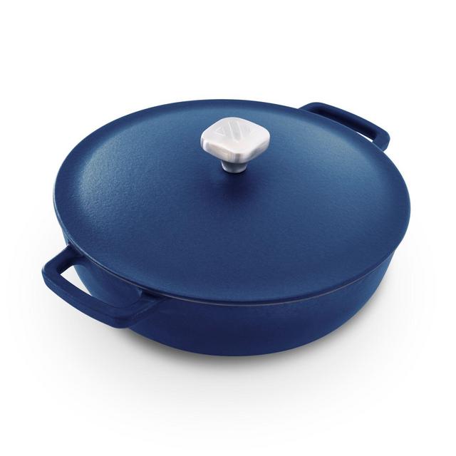 Zakarian Nonstick Cast Iron 4.5 qt. Covered Braiser in Blue