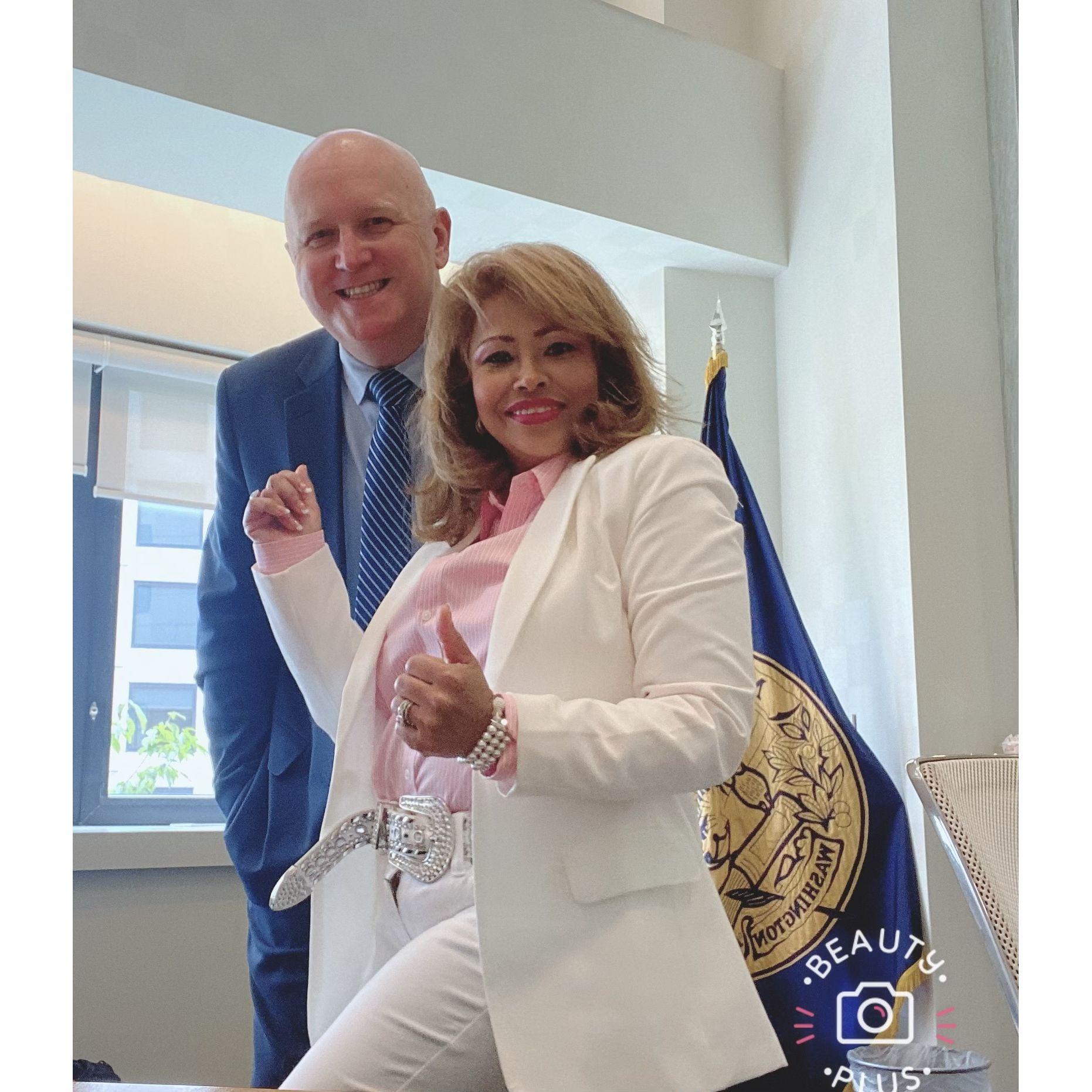 Working in Washington, D.C. at the National Press Club.