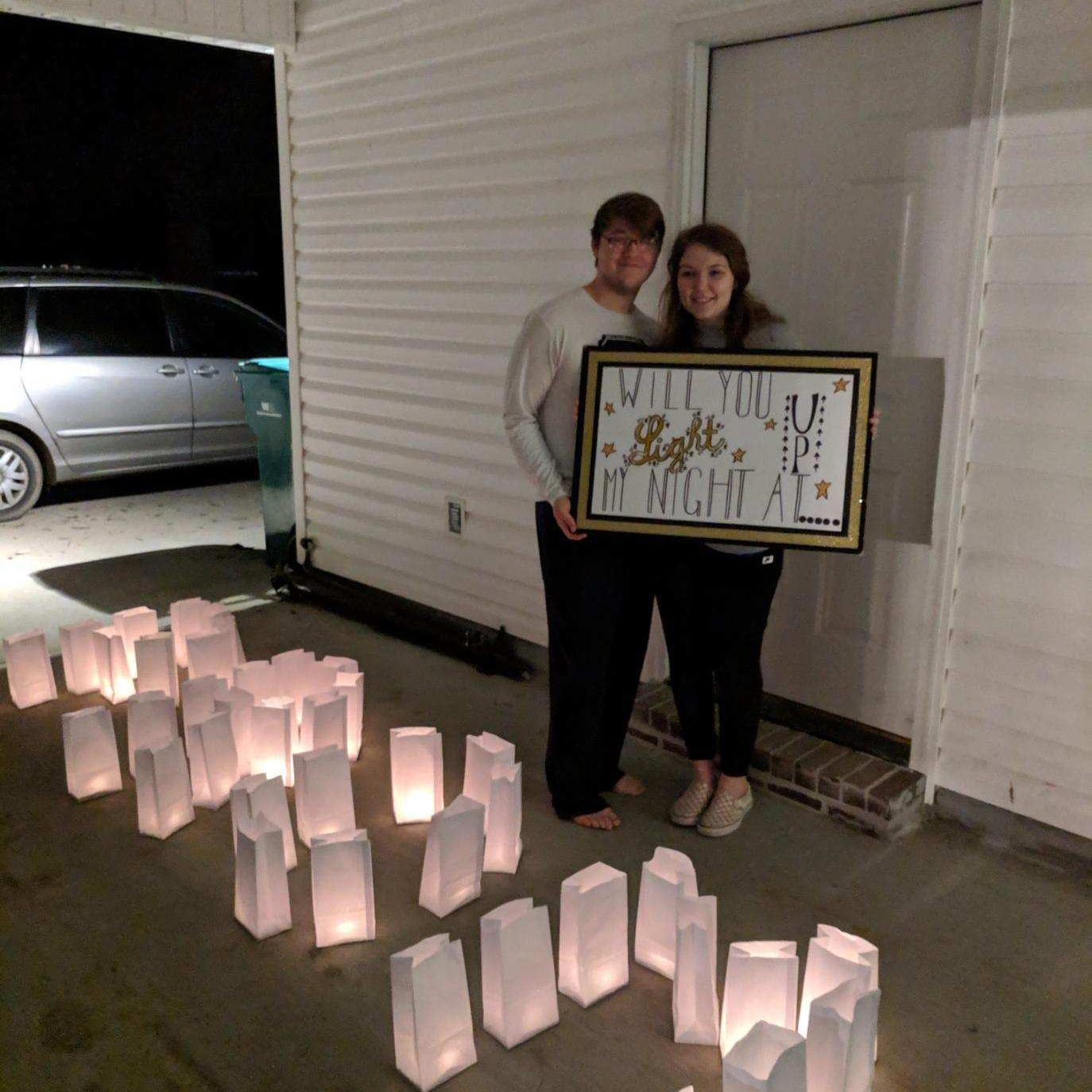 Ari's Promposal to Evan! "Will you light up my night at prom?" 3.8.19.