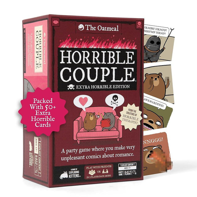 Exploding Kittens Horrible Couple – Extra Horrible Edition – Party Game for 2-8 Players, from The Creators of Horrible Therapist | A Fun Game Night with Friends, Funny Card Game for Adults