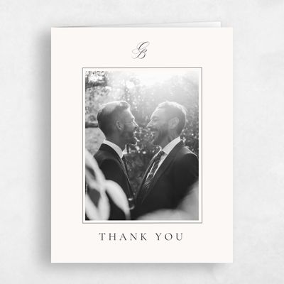 Beige Wedding Thank You - Twila Photo