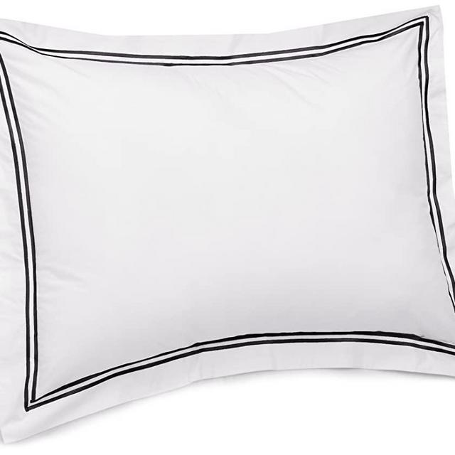 Pinzon 400-Thread-Count Egyptian Cotton Sateen Hotel Stitch Sham - European, Black