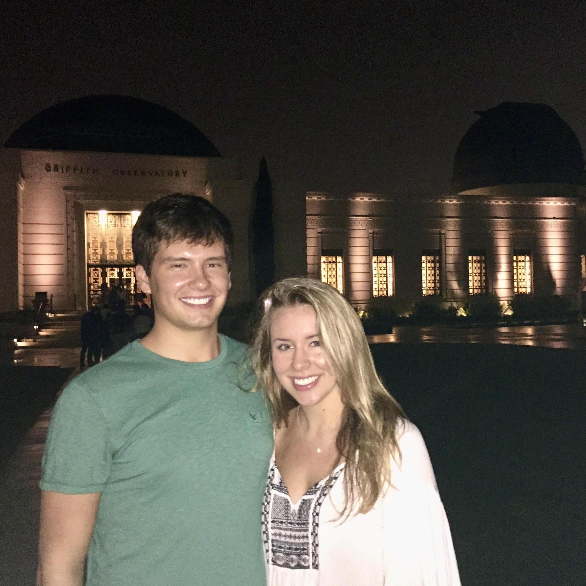 Our first instagram post together - Zach surprised me with a visit to the Griffith Observatory even though it was raining!