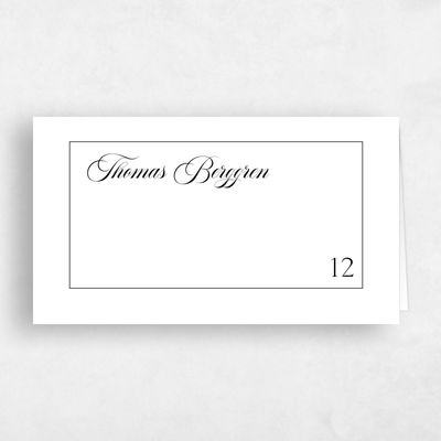 White Wedding Place Card - Carulas