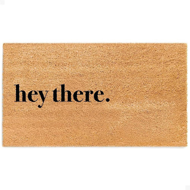 THEODORE MAGNUS Door Mat - Welcome Mat for Front Door with Non-Slip Backing - Durable Coir Doormat - Perfect for Outside Entrance and Entryway Matt - Outdoor/Indoor - Hey There. - 17" x 30"