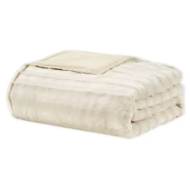 Beautyrest® Duke Faux Fur 12 lb. Weighted Blanket in Ivory